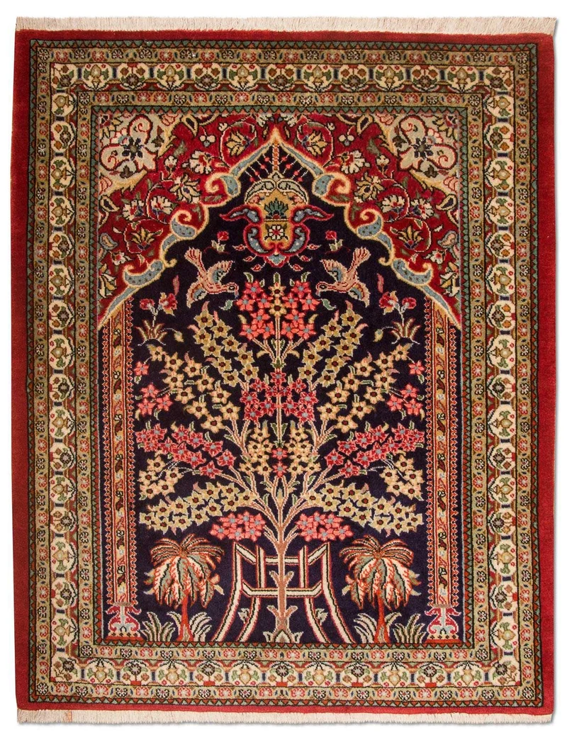 Ghom Teppich 82x108cm - Perserteppich - blau