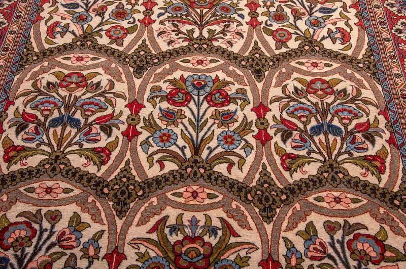 Ghom Teppich 141x215cm - Perserteppich - rot
