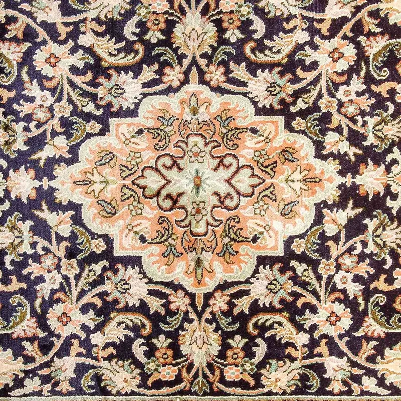Kaschmir Seide Teppich 95x156cm - Orientteppich - dunkelblau