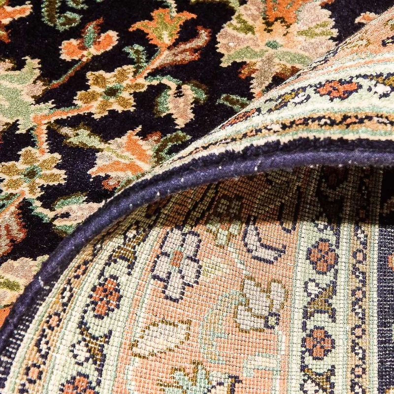Kaschmir Seide Teppich 95x156cm - Orientteppich - dunkelblau