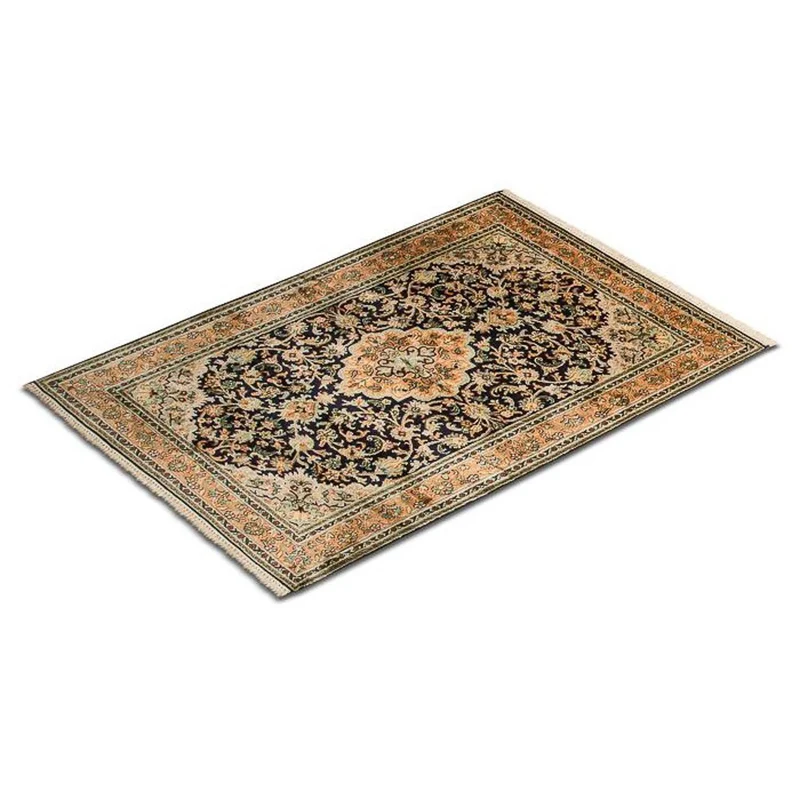 Kaschmir Seide Teppich 95x156cm - Orientteppich - dunkelblau