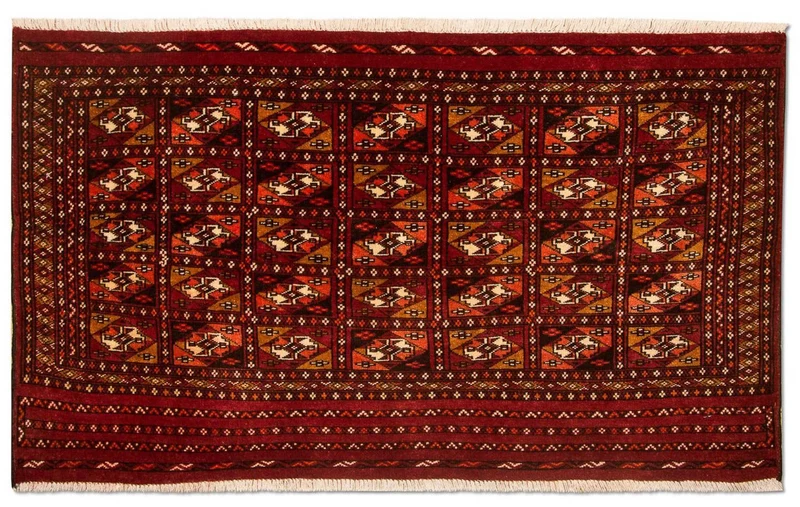 Turkaman Teppich 67x115cm - Orientteppich - rot