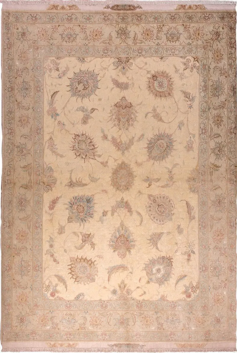 Täbriz - 50 Raj Teppich 147x204cm - Perserteppich - beige