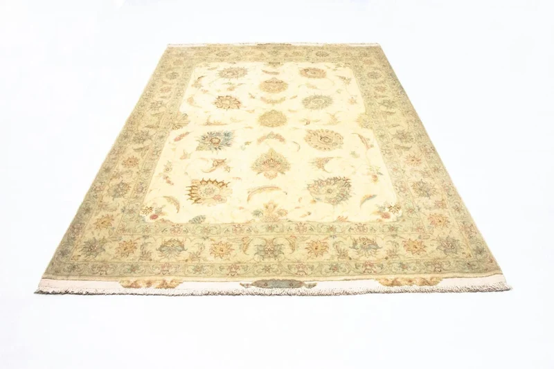 Täbriz - 50 Raj Teppich 147x204cm - Perserteppich - beige