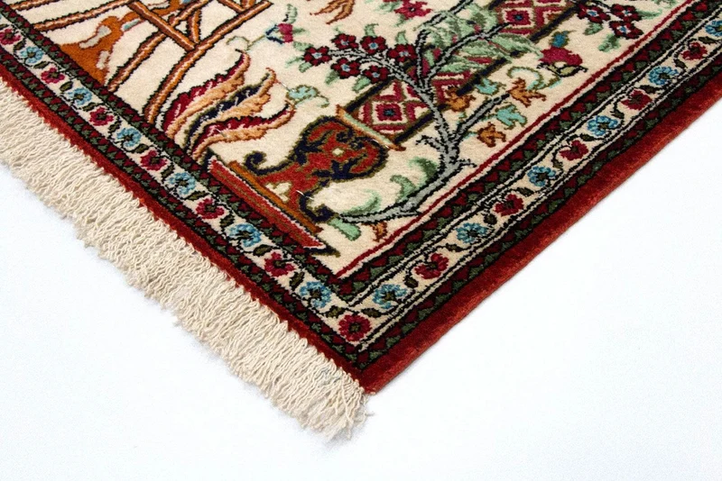 Ghom - Seide Teppich 57x77cm - Perserteppich - beige