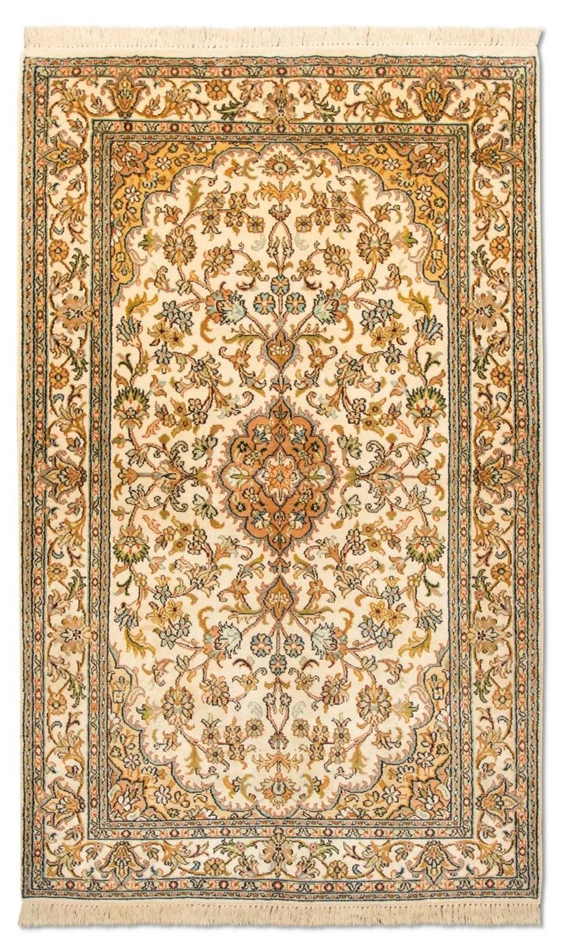 Kaschmir Seide Teppich 83x155cm - Orientteppich - beige