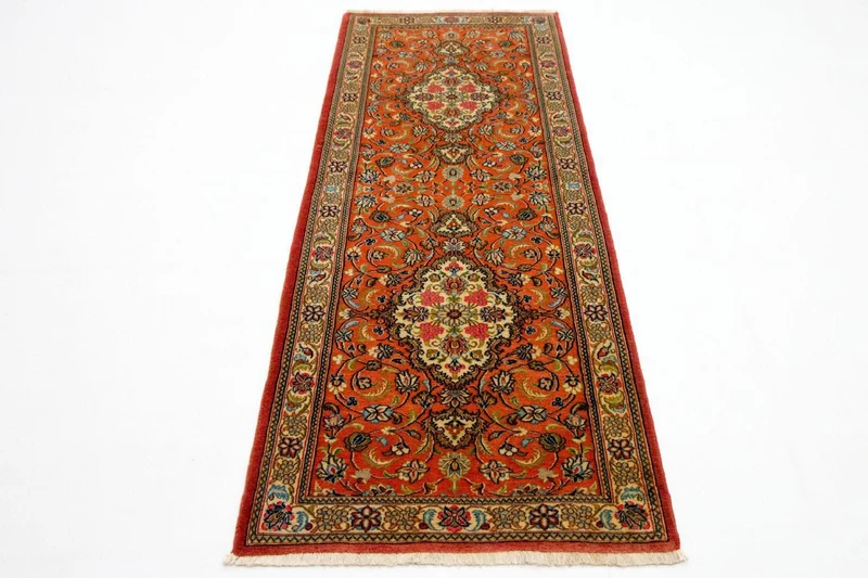 Ghom Teppich 70x213cm - Perserteppich - orange