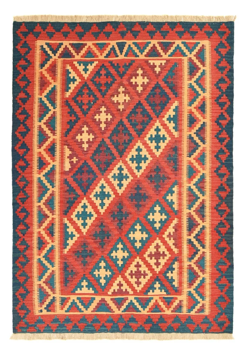 Kelim Fars Teppich 156x209cm - mehrfarbig