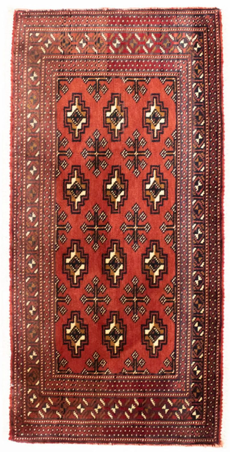 Turkaman Teppich 50x100cm - Orientteppich - rot