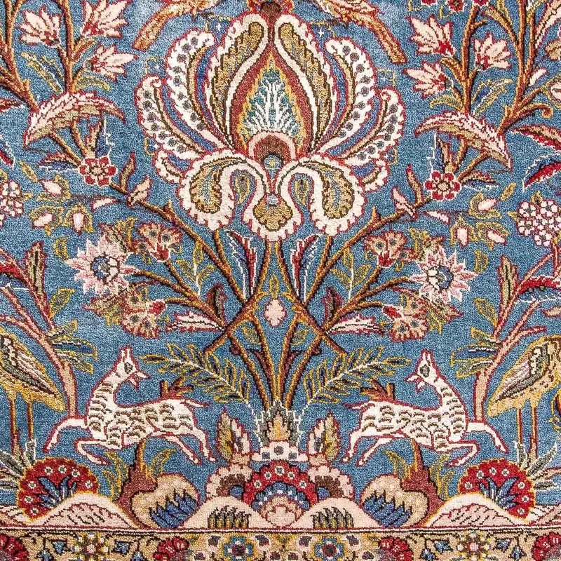 Ghom Teppich 137x207cm - Perserteppich - hellblau