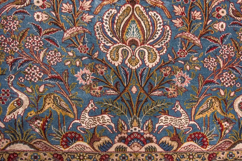 Ghom Teppich 137x207cm - Perserteppich - hellblau