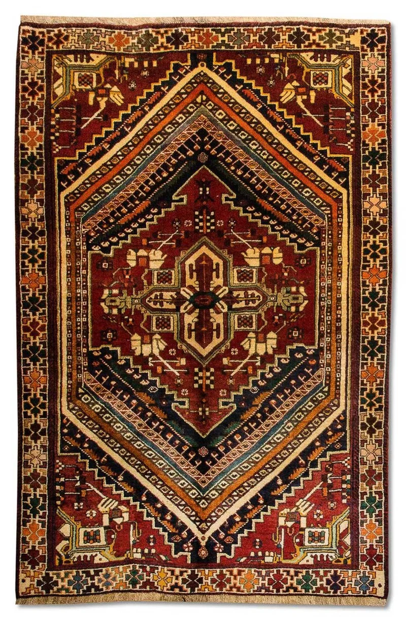 Ghashghai Teppich 125x212cm - Perserteppich - blau