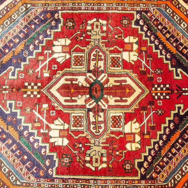 Ghashghai Teppich 125x212cm - Perserteppich - blau