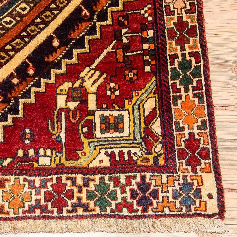 Ghashghai Teppich 125x212cm - Perserteppich - blau