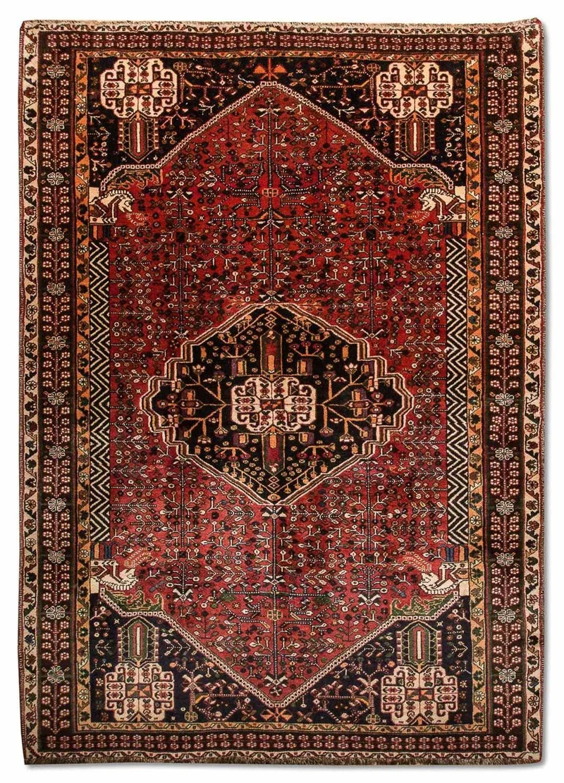 Ghashghai Teppich 161x245cm - Perserteppich - rot