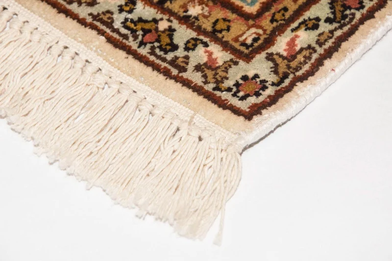 Kaschmir Seide Teppich 79x123cm - Orientteppich - beige