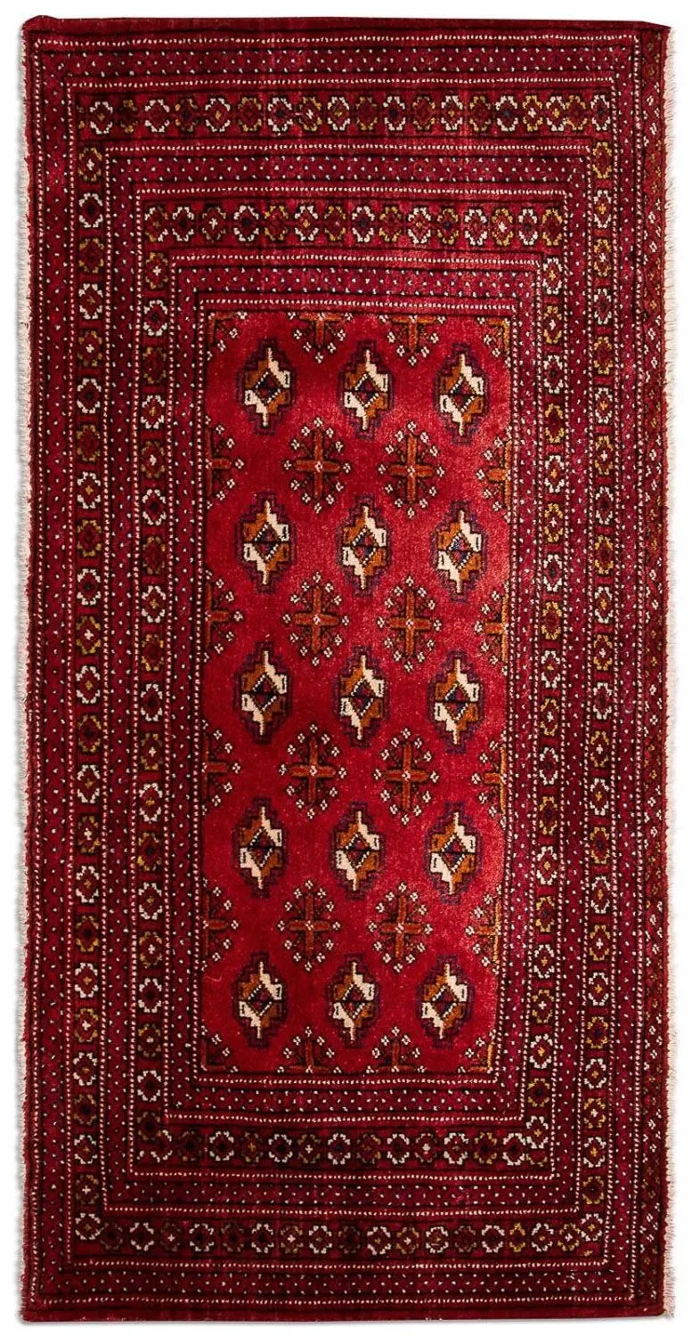 Turkaman Teppich 70x140cm - Orientteppich - rot