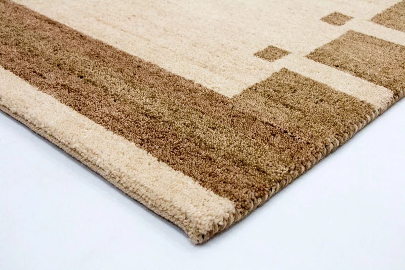 Gabbeh Teppich Indus 122x185cm - Wollteppich - beige