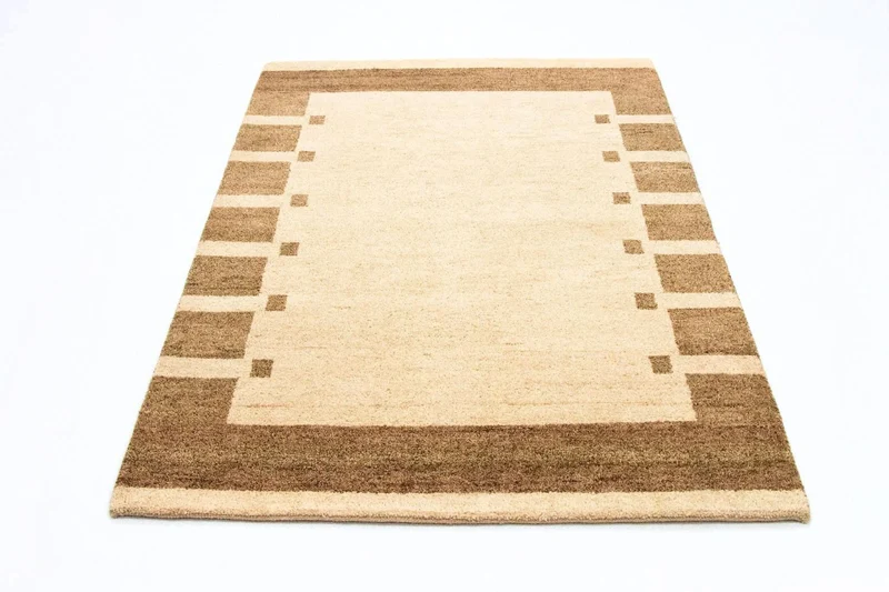 Gabbeh Teppich Indus 122x185cm - Wollteppich - beige