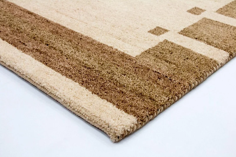 Gabbeh Teppich Indus 122x185cm - Wollteppich - beige
