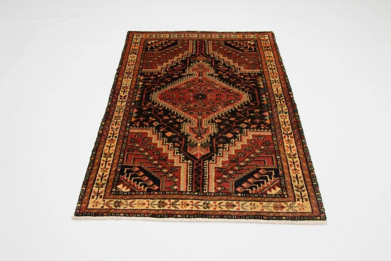 Hamadan Teppich 97x148cm - Perserteppich - blau