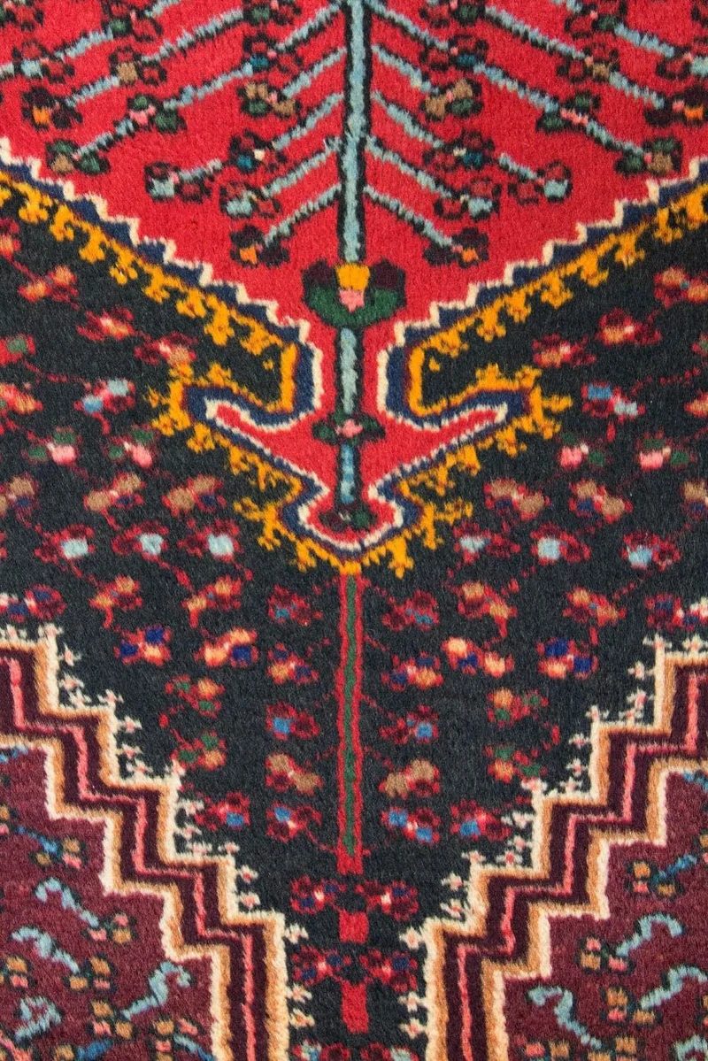 Hamadan Teppich 94x160cm - Perserteppich - blau