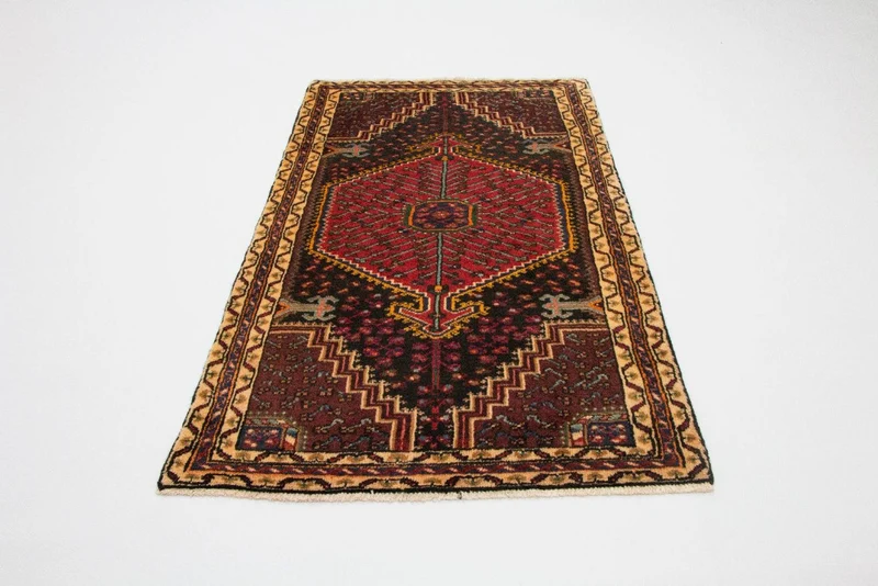Hamadan Teppich 94x160cm - Perserteppich - blau