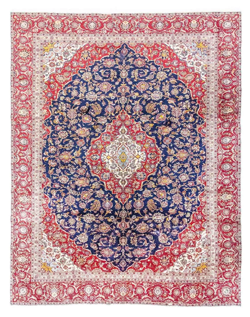 Keshan Teppich 285x367cm - Perserteppich - dunkelblau