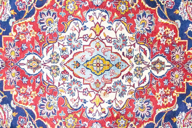 Keshan Teppich 285x367cm - Perserteppich - dunkelblau