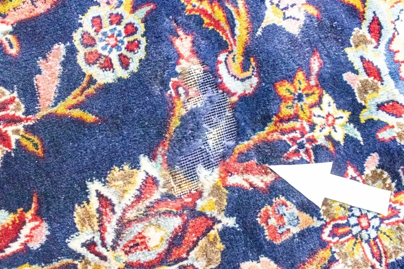 Keshan Teppich 285x367cm - Perserteppich - dunkelblau