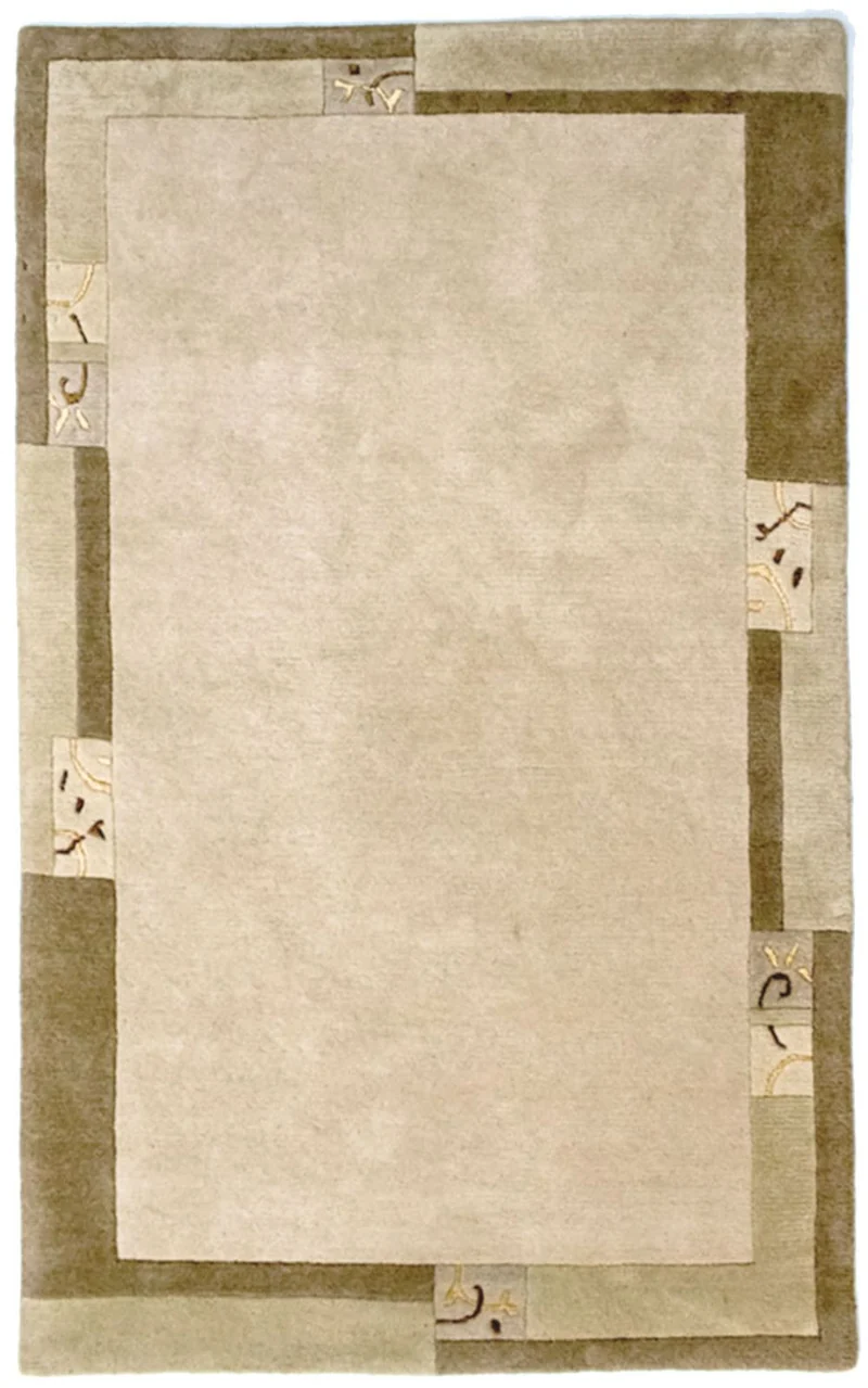 Nepal Teppich 121x191cm - Wollteppich - beige