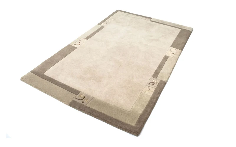 Nepal Teppich 121x191cm - Wollteppich - beige