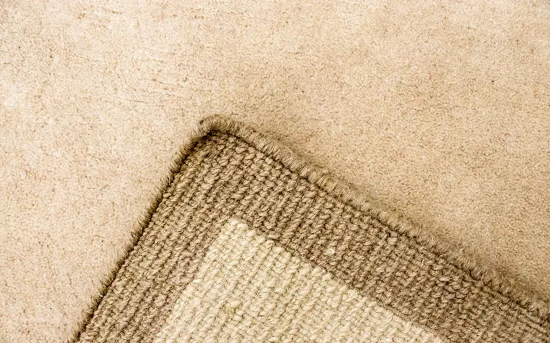 Nepal Teppich 121x191cm - Wollteppich - beige