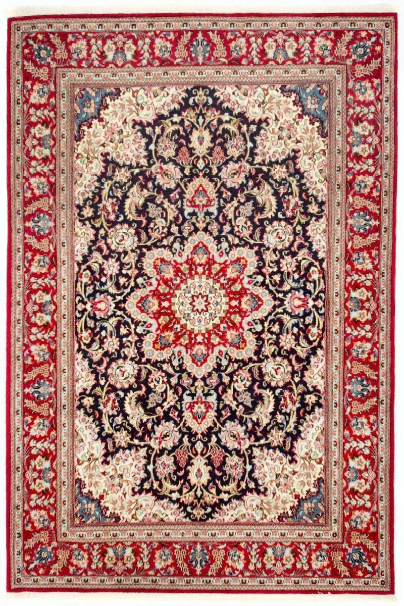 Ghom Teppich 170x243cm - Perserteppich - dunkelblau