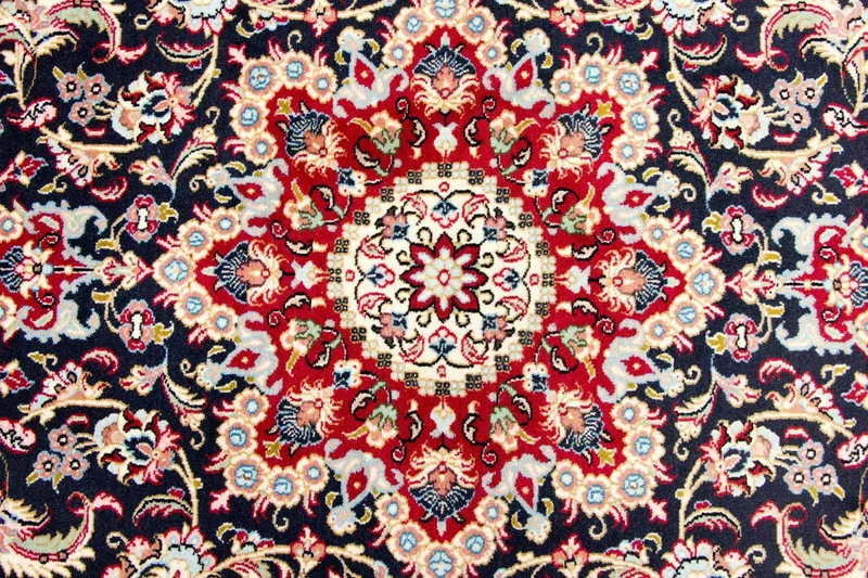 Ghom Teppich 170x243cm - Perserteppich - dunkelblau