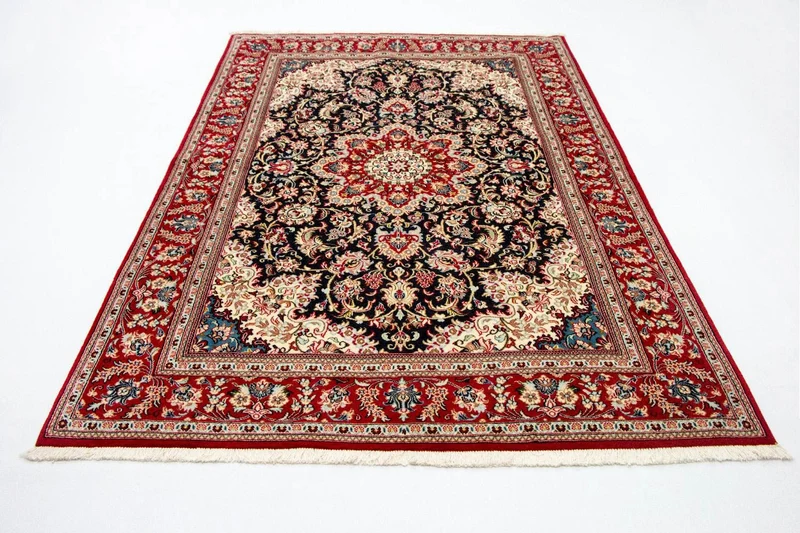 Ghom Teppich 170x243cm - Perserteppich - dunkelblau