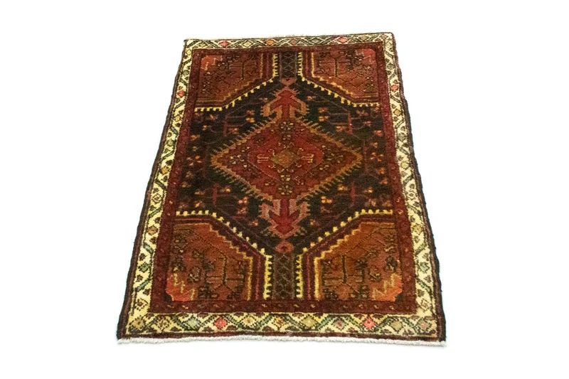 Hamadan Teppich 65x106cm - Perserteppich - blau