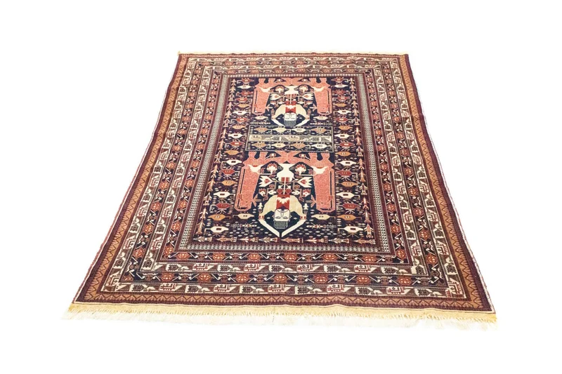 Afghan Teppich 122x196cm - Orientteppich - blau