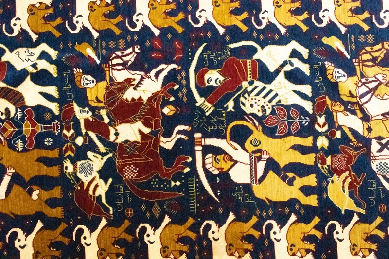 Afghan Teppich 128x195cm - Orientteppich - blau