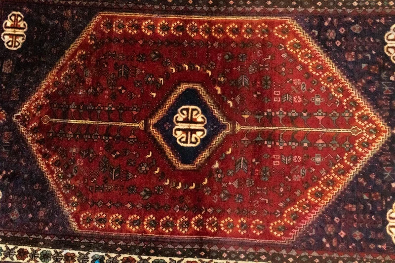 Hamadan Teppich 95x154cm - Perserteppich - rot