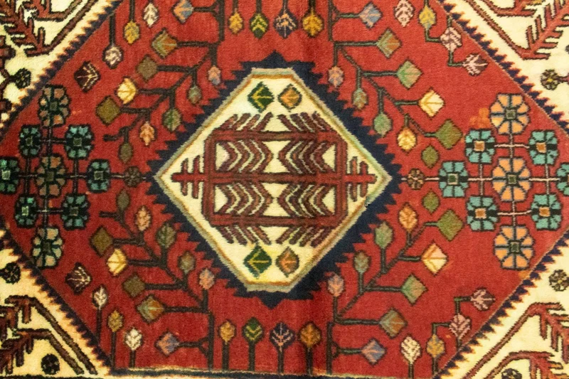 Hamadan Teppich 106x143cm - Perserteppich - orange