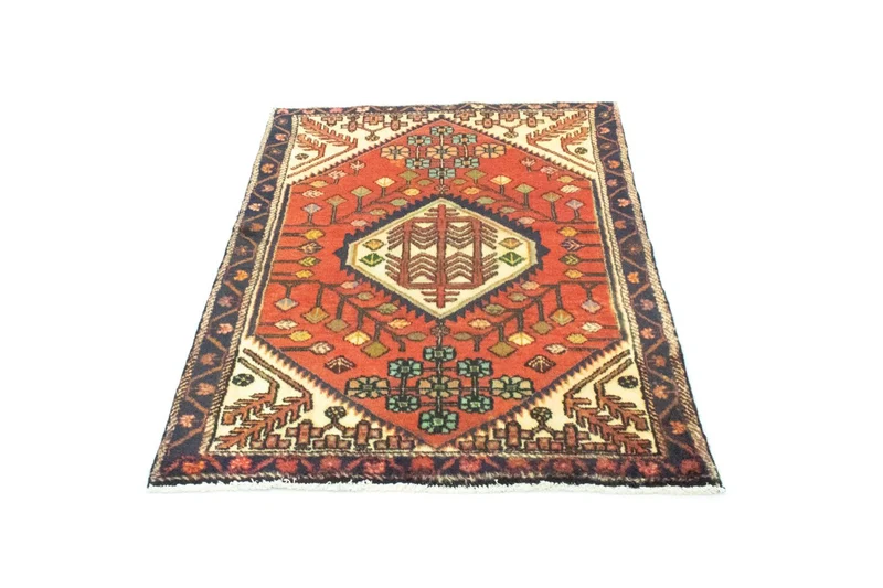 Hamadan Teppich 106x143cm - Perserteppich - orange