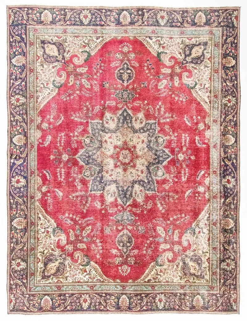 Täbriz Teppich 266x370cm - Perserteppich - rot