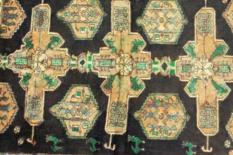 Hamadan Teppich 115x145cm - Perserteppich - blau