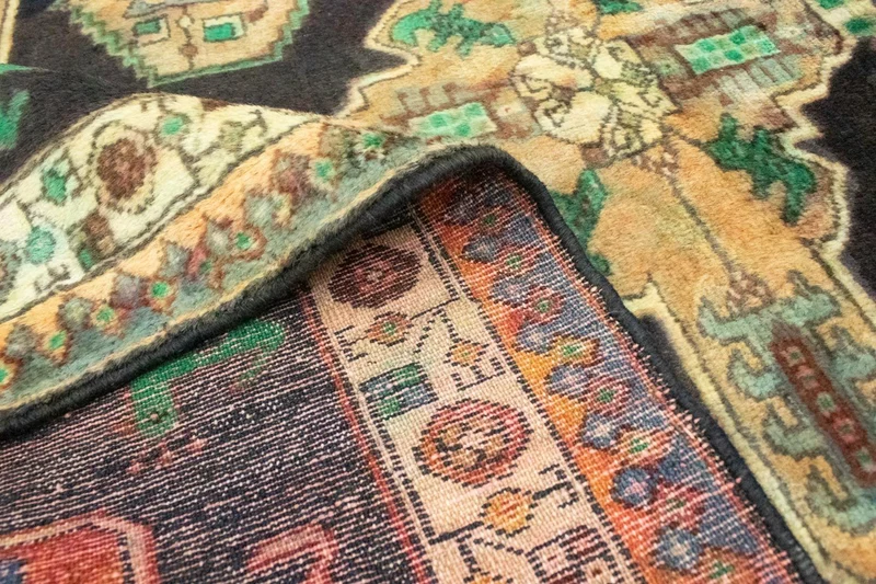 Hamadan Teppich 115x145cm - Perserteppich - blau