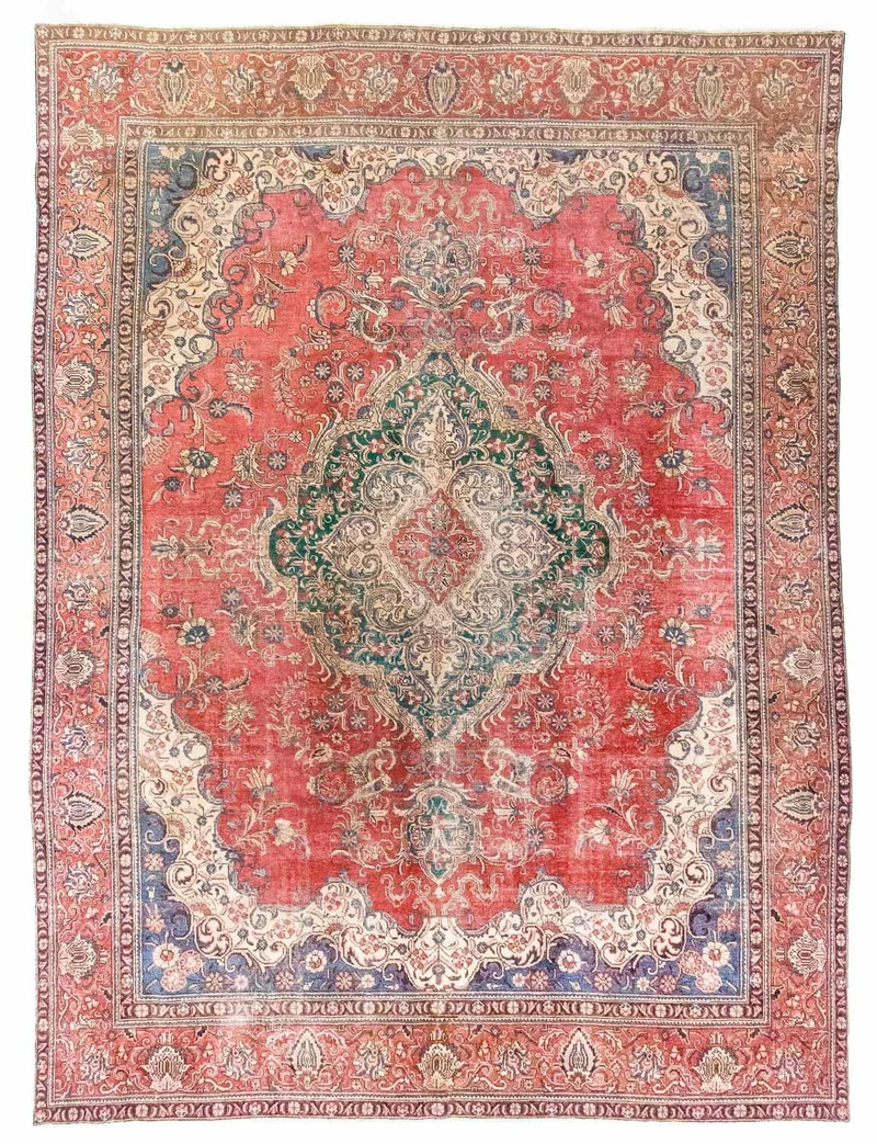 Täbriz Teppich 284x380cm - Perserteppich - rot