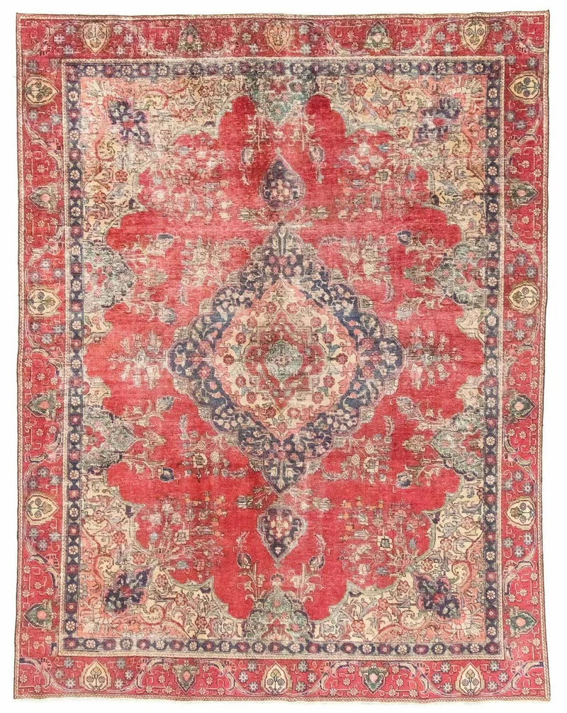 Täbriz Teppich 272x357cm - Perserteppich - rot