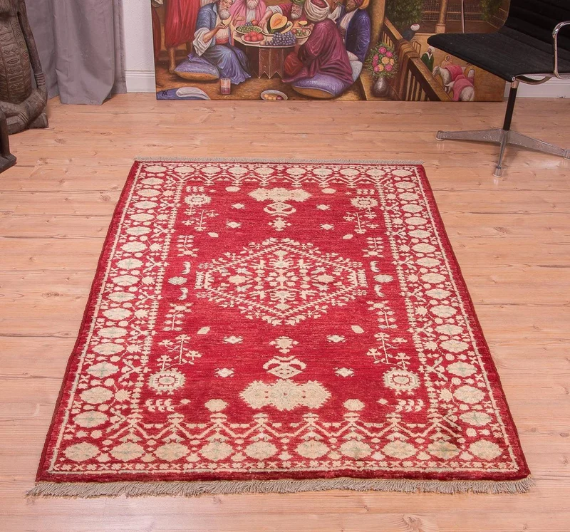 Ziegler Modern Teppich 123x178cm - Orientteppich - rot
