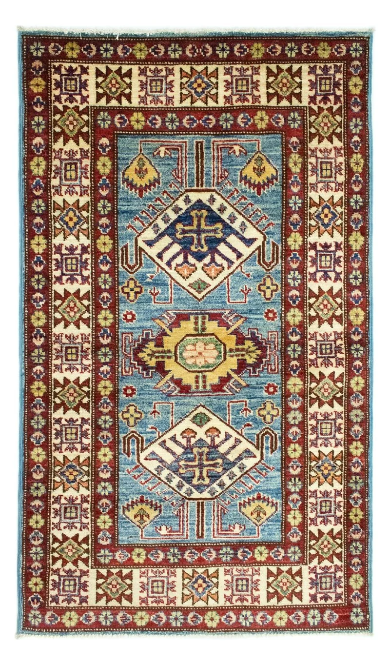 Kazak Teppich 79x132cm - Orientteppich - hellblau