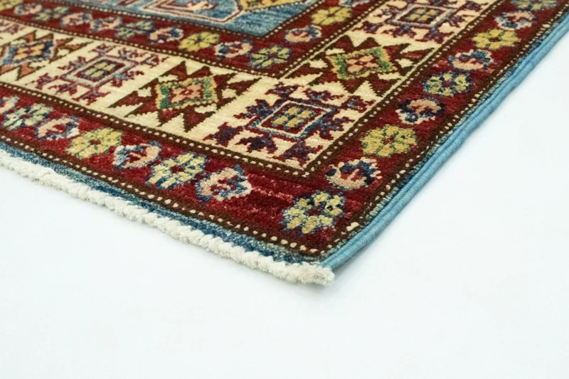 Kazak Teppich 79x132cm - Orientteppich - hellblau